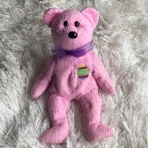 “Eggs” Pink Easter Beanie Buddy/Baby Bear